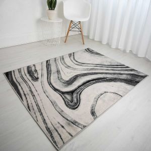 Balletto 18BA Anthra Grey Abstract Modern Rug by Ultimate Rug