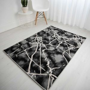 Balletto 19NA Anthra Black Abstract Modern Rug by Ultimate Rug