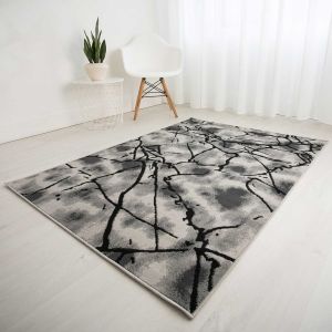 Balletto 19NA Beige Black Abstract Modern Rug by Ultimate Rug