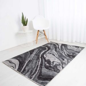 Balletto 21EA Black Anthra Abstract Modern Rug by Ultimate Rug