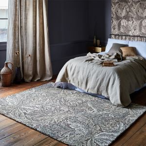 Acanthus Leaf Wool Rugs 126904 in Mole By William Morris