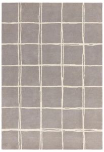 Albany Grid Grey Chequerd Rug By Asiatic