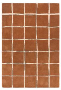 Albany Grid Rust Chequerd Rug By Asiatic