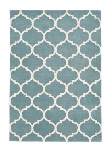 Albany Ogee Duck Egg Wool Rug  by Asiatic