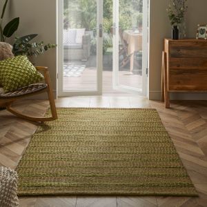 Ancoats Green Pitloom Rugs By Esselle