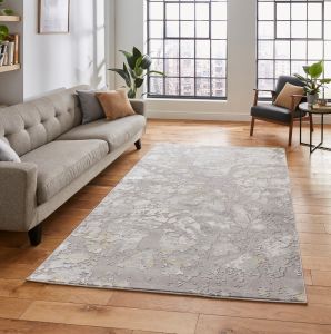 Think Rugs Apollo 2677 Grey Gold Abstract Rug