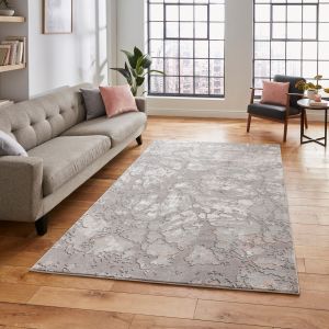 Think Rugs Apollo 2677 Grey Rose Abstract Rug