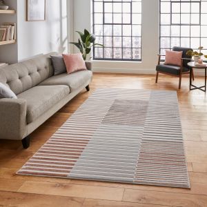 Think Rugs Apollo 2681 Grey Rose Striped Rug