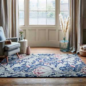 Artichoke Floral Rugs 127108 in Mineral By William Morris