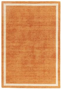 Asiatic Albi Orange Classic Bordered Plain Hand Woven Wool Rug