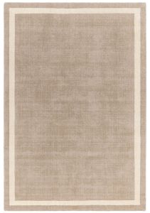 Asiatic Albi Sand Classic Bordered Plain Hand Woven Wool Rug 