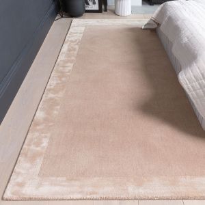 Asiatic Ascot Putty Bordered Modern Hand Woven Wool Viscose Rug