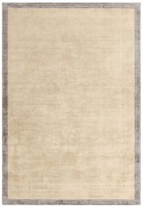 Asiatic Blade Border Putty Silver Plain Contemporary Hand woven Rug