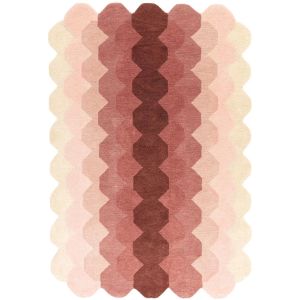 Hive Modern Geometric Ombre Wool Rugs in Pink