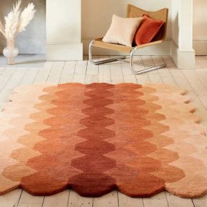 Asiatic Hive Rust Abstract Handmade Modern Wool Rug
