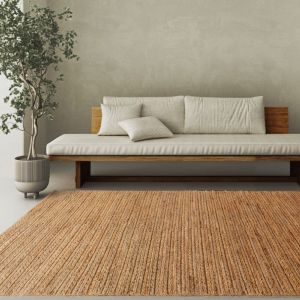 Asiatic Oakley Straw Striped Handwoven Cotton Backing Jute Rug