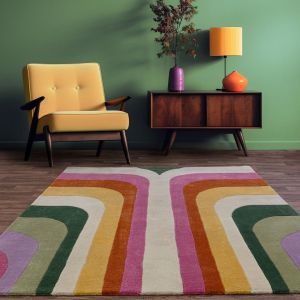 Asiatic Romy 01 Retro Pink Modern Abstract Hand Tufted PET Rug