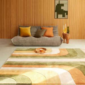 Asiatic Romy 02 Retro Green Modern Abstract Hand Tufted PET Rug