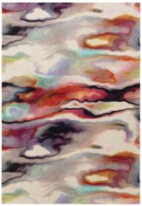 Asiatic Vision Impression Printed Multicolor Abstract Handmade Wool Rug