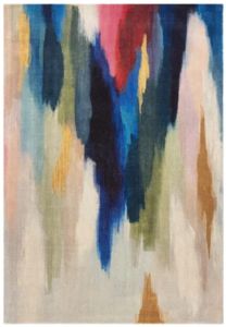 Asiatic Vision Pigment Printed Multicolor Abstract Handmade Wool Rug