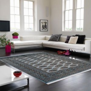 Bokhara Rugs in Blue Hand Knotted Traditional Design