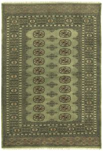 Bokhara Rugs in Green Hand Knotted Traditional Design