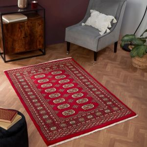HMC Bokhara Red Hand Knotted Traditional Rug