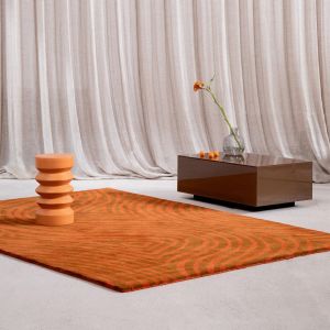 Brink & Campman Decor Groove 097703 Burnt Orange Geometric Handmade Wool Rug