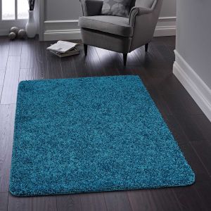  Buddy Washable Plain Rugs in Teal Blue  by Origins