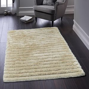 Carved Glamour Shaggy Rugs in Natural By Origins