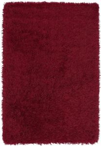 Cascade Shaggy Plain Rugs in Ruby Red