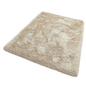 Cascade Shaggy Round Circle Rugs in Sand Beige