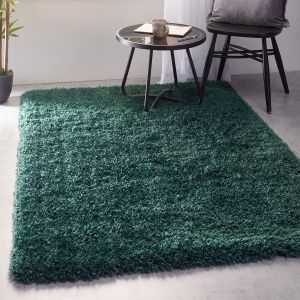  Chicago Forest Green Shaggy Polyester Rug 