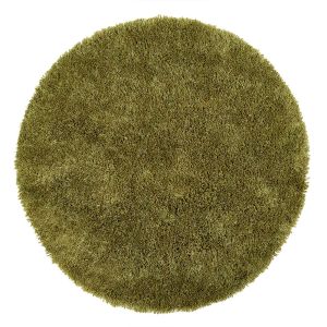Chicago Shaggy Circle Round Modern Rugs in Olive