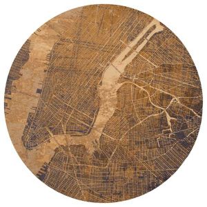 Cities New York Gatsby Gold 9315 Abstract Circle Rug by Louis De Poortere