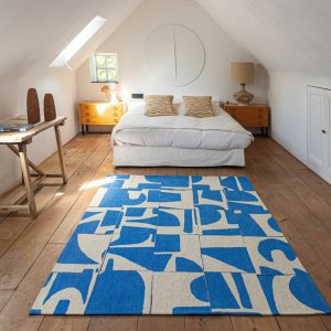 Craft Papercut Campanula 9358 Blue Abstract Rug by Louis De Poortere