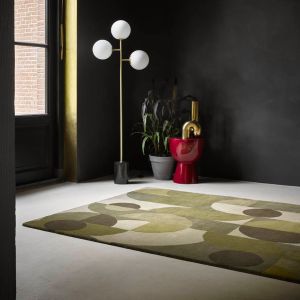Decor Cosmo Geometric Rugs in Greens 095207 By Brink and Campman 