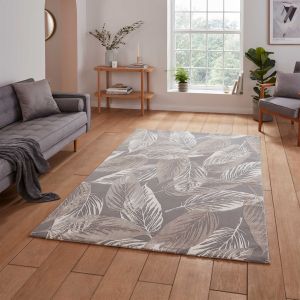 Think Rugs Flores 1925 Grey Washable Rug 