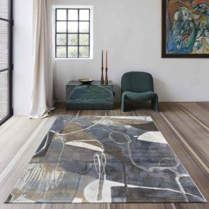 Galleria Modern Abstract Rugs 63799 2626 in Blue