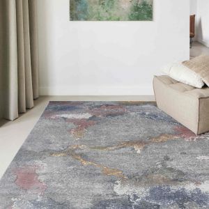 Galleria Modern Abstract Rugs 63802 7626 in Grey
