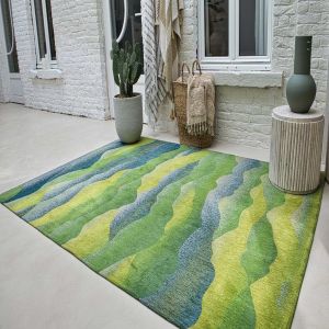 Gallery Himalaya Spring 9379 Green Abstract Rug by Louis De Poortere