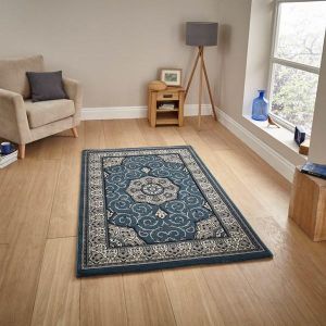 Heritage Traditional Medallion Rugs 4400 in Dark Blue