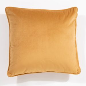 Hyde Square Piped Edge Velvet Ochre Cushion By Esselle 
