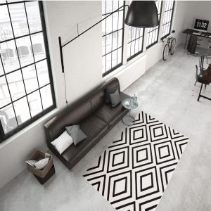 Lina 500 Ivory Schwarz Modern Rug  by Unique Rugs