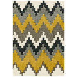 Matrix Cuzzo Geometric Wool Rugs in MAX69 Mustard Yellow