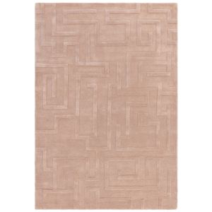 Maz Collection Abstract Geometric Gray and Rose Area Rug - 2' x 3