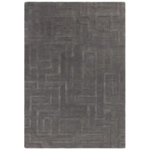 Maze Charcoal Abstract Rug By Asiatic 