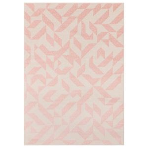 Muse MU04 Geometric Abstract Woven Rugs in Pink