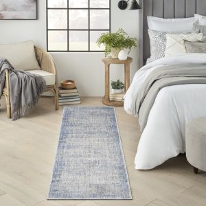Nourison Abstract Hues ABH02 Blue Grey Abstract Runner