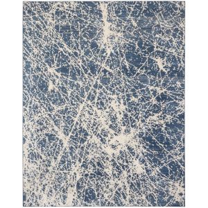 Nourison Exhale EXL02 Navy Ivory Modern Abstract Polypropylene Rug